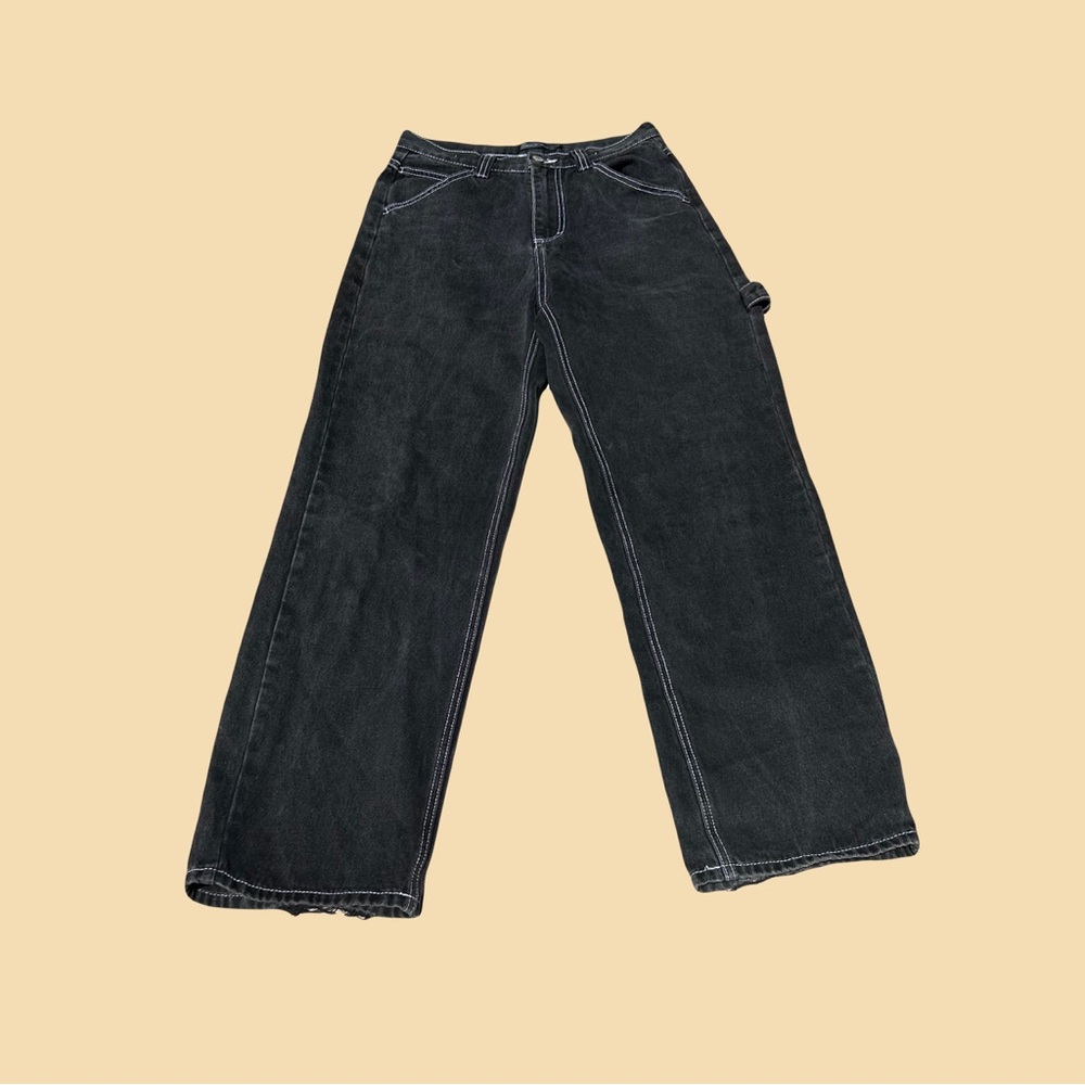 Black Large High Waisted Women’s Denim Cargos